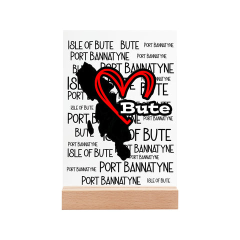 Isle of Bute Night Light with Wood Base - FREE p&p Worldwide