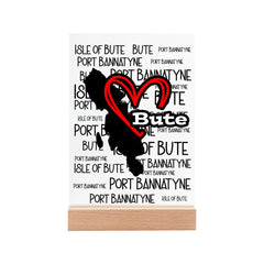 Isle of Bute Night Light with Wood Base - FREE p&p Worldwide