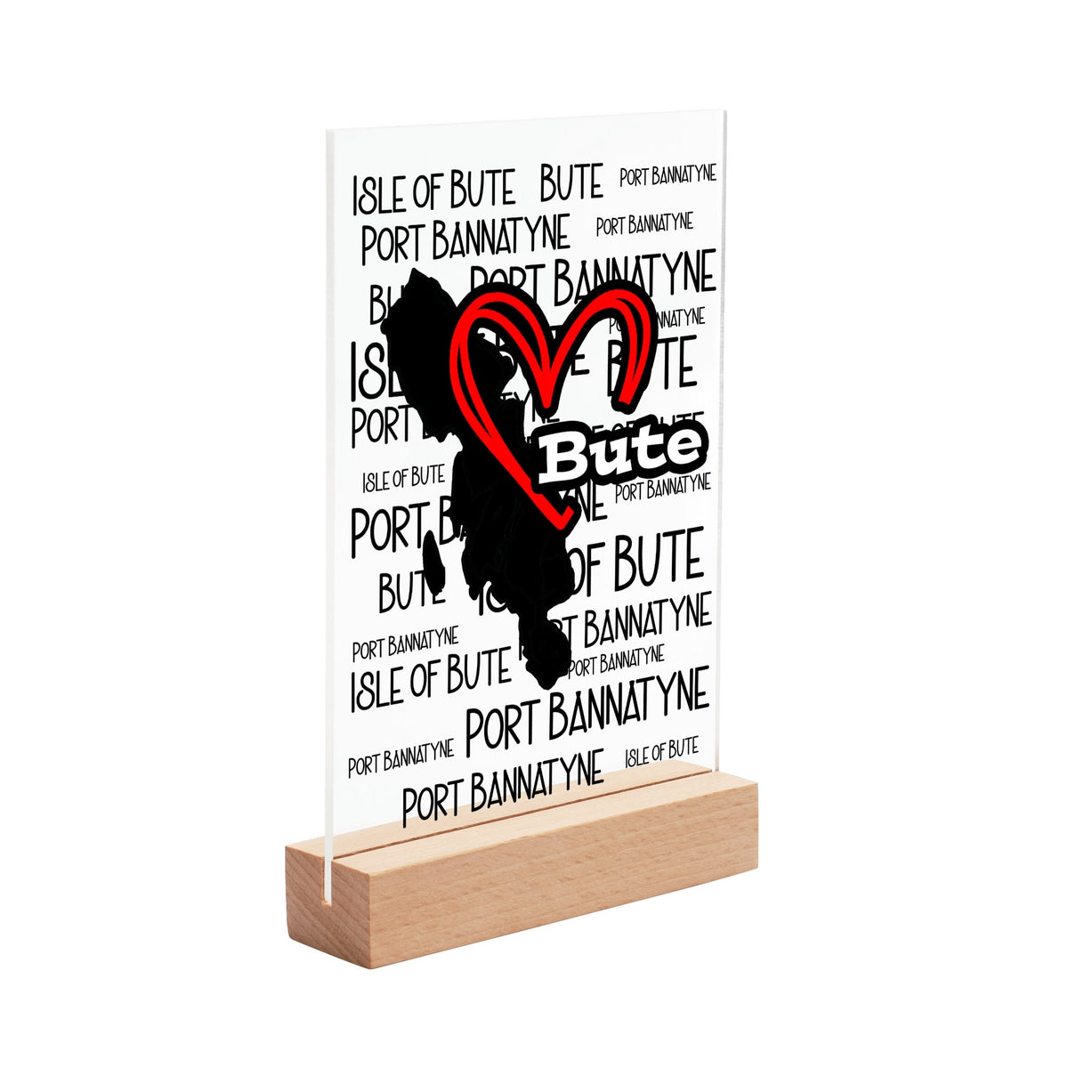 Isle of Bute Night Light with Wood Base - FREE p&p Worldwide
