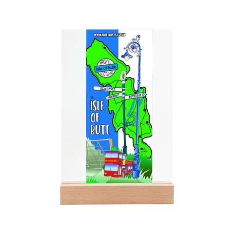 Isle of Bute Night Light with Wood Base - FREE p&p Worldwide