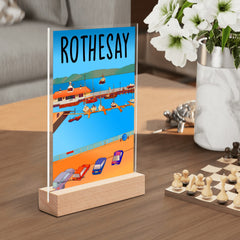 Isle of Bute Night Light with Wood Base - FREE p&p Worldwide