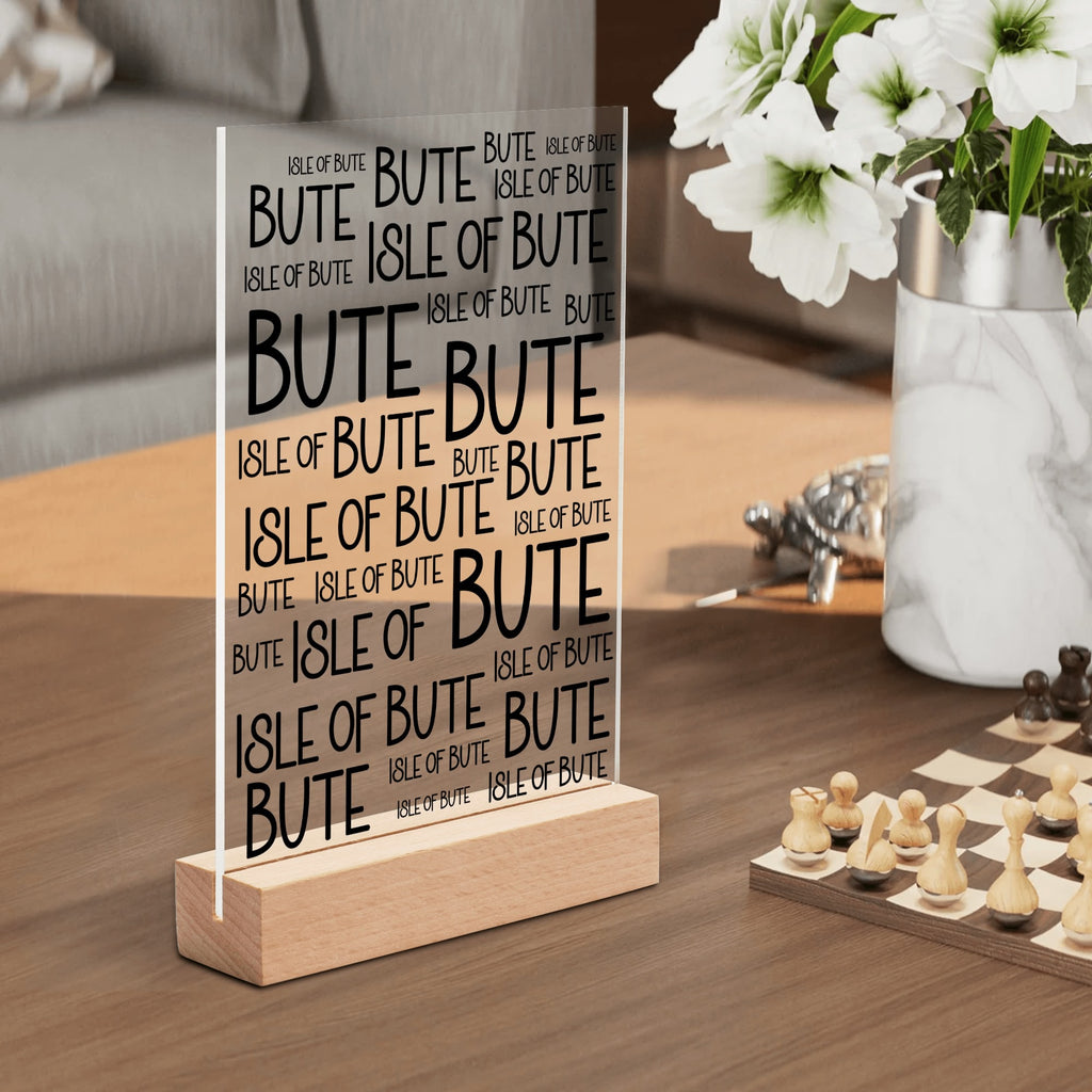 Isle of Bute Night Light with Wood Base - FREE p&p Worldwide