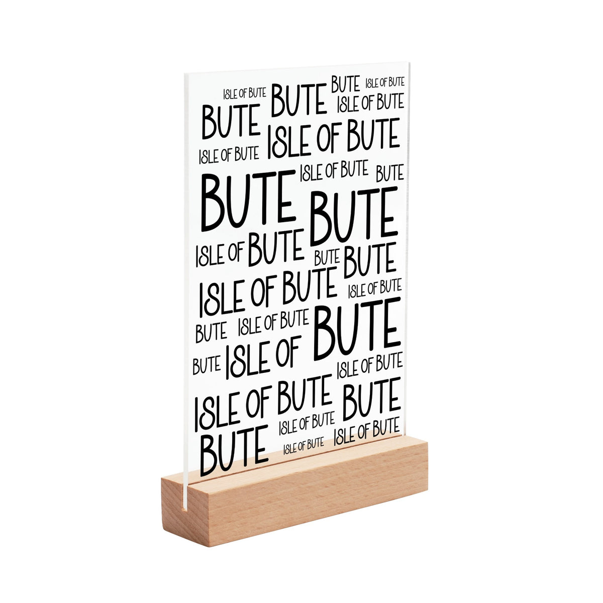 Isle of Bute Night Light with Wood Base - FREE p&p Worldwide