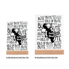 Isle of Bute Night Light with Wood Base - FREE p&p Worldwide