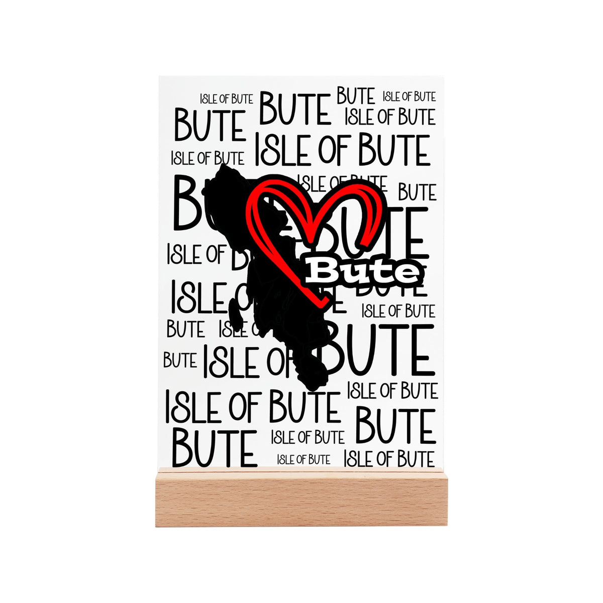 Isle of Bute Night Light with Wood Base - FREE p&p Worldwide