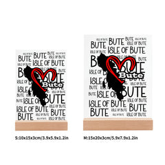 Isle of Bute Night Light with Wood Base - FREE p&p Worldwide