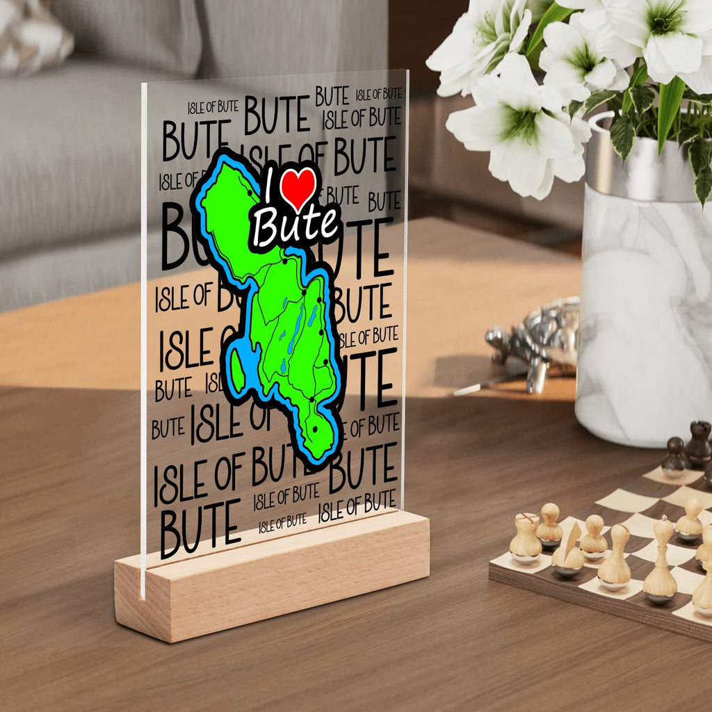 Isle of Bute Night Light with Wood Base - FREE p&p Worldwide