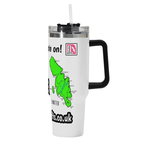 Isle of Bute 40oz Stainless Steel Tumbler Gift With Straw - FREE p&p Worldwide