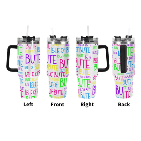 Isle of Bute 40oz Stainless Steel Tumbler Gift With Straw - FREE p&p Worldwide