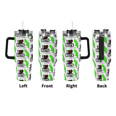 Isle of Bute 40oz Stainless Steel Tumbler Gift With Straw - FREE p&p Worldwide