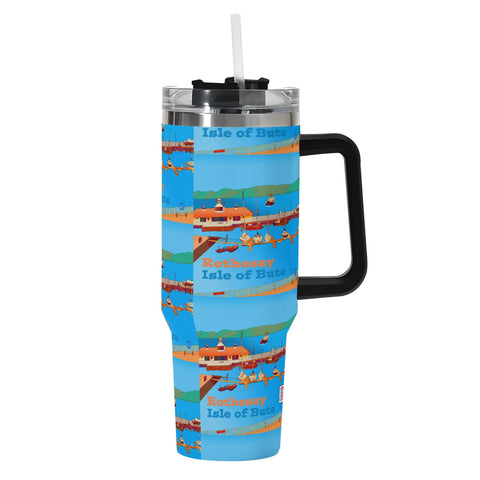 Isle of Bute 40oz Stainless Steel Tumbler Gift With Straw - FREE p&p Worldwide