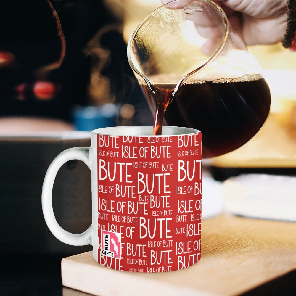 Port Bannatyne Red Typography Mug | Isle of Bute