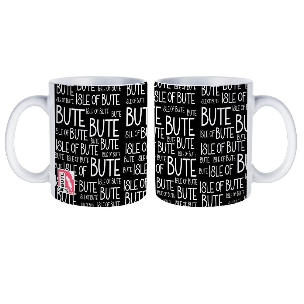 Port Bannatyne Black Typography Mug | Isle of Bute