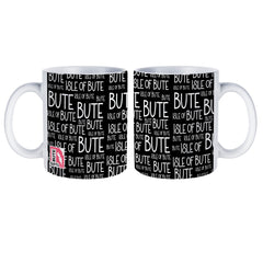 Port Bannatyne Black Typography Mug | Isle of Bute