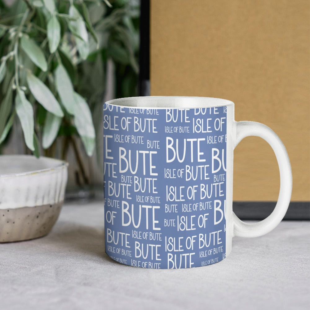 Port Bannatyne Blue Typography Mug | Isle of Bute