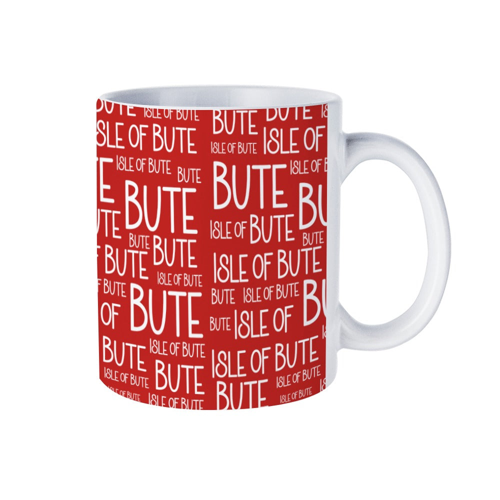 Port Bannatyne Red Typography Mug | Isle of Bute
