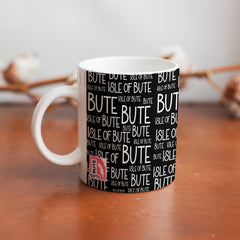 Port Bannatyne Black Typography Mug | Isle of Bute
