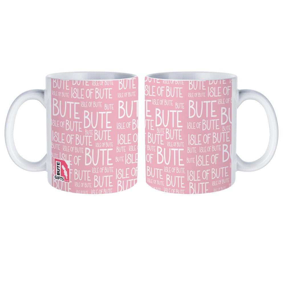 Port Bannatyne Pink Typography Mug | Isle of Bute