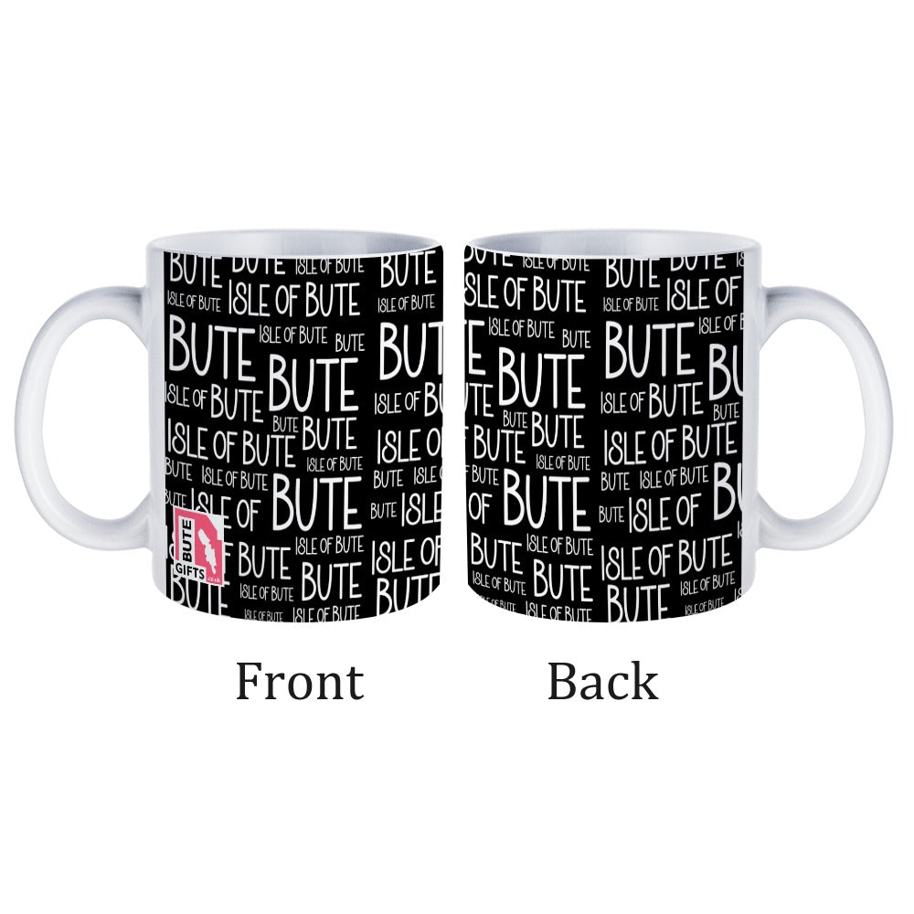Port Bannatyne Black Typography Mug | Isle of Bute
