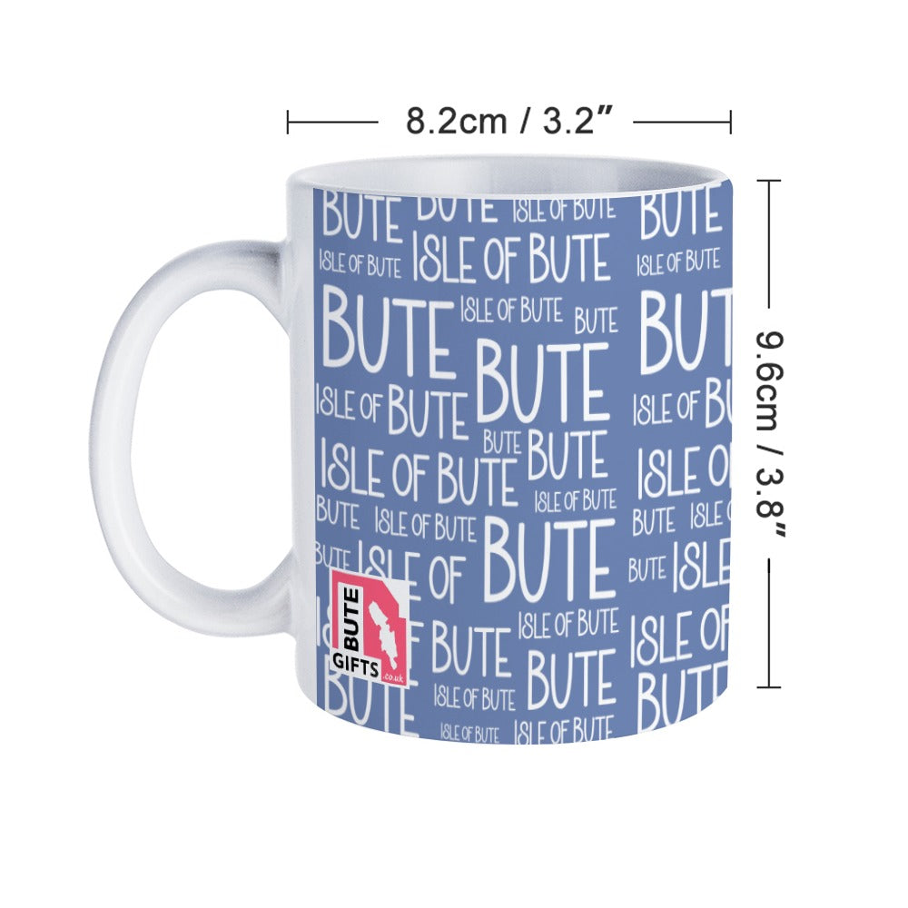 Port Bannatyne Blue Typography Mug | Isle of Bute