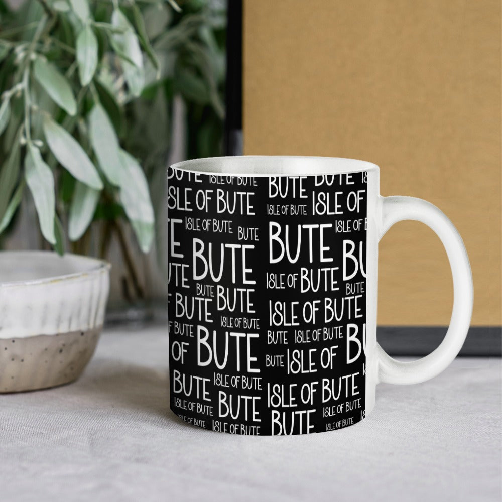 Port Bannatyne Black Typography Mug | Isle of Bute
