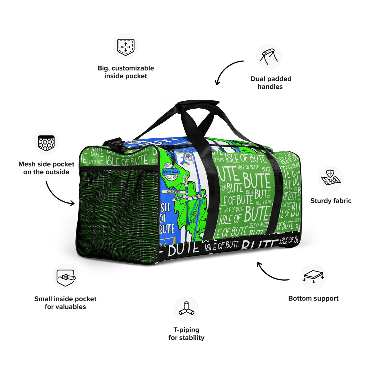 Isle of Bute Large Duffle/Gym bag - Free p&p Worldwide