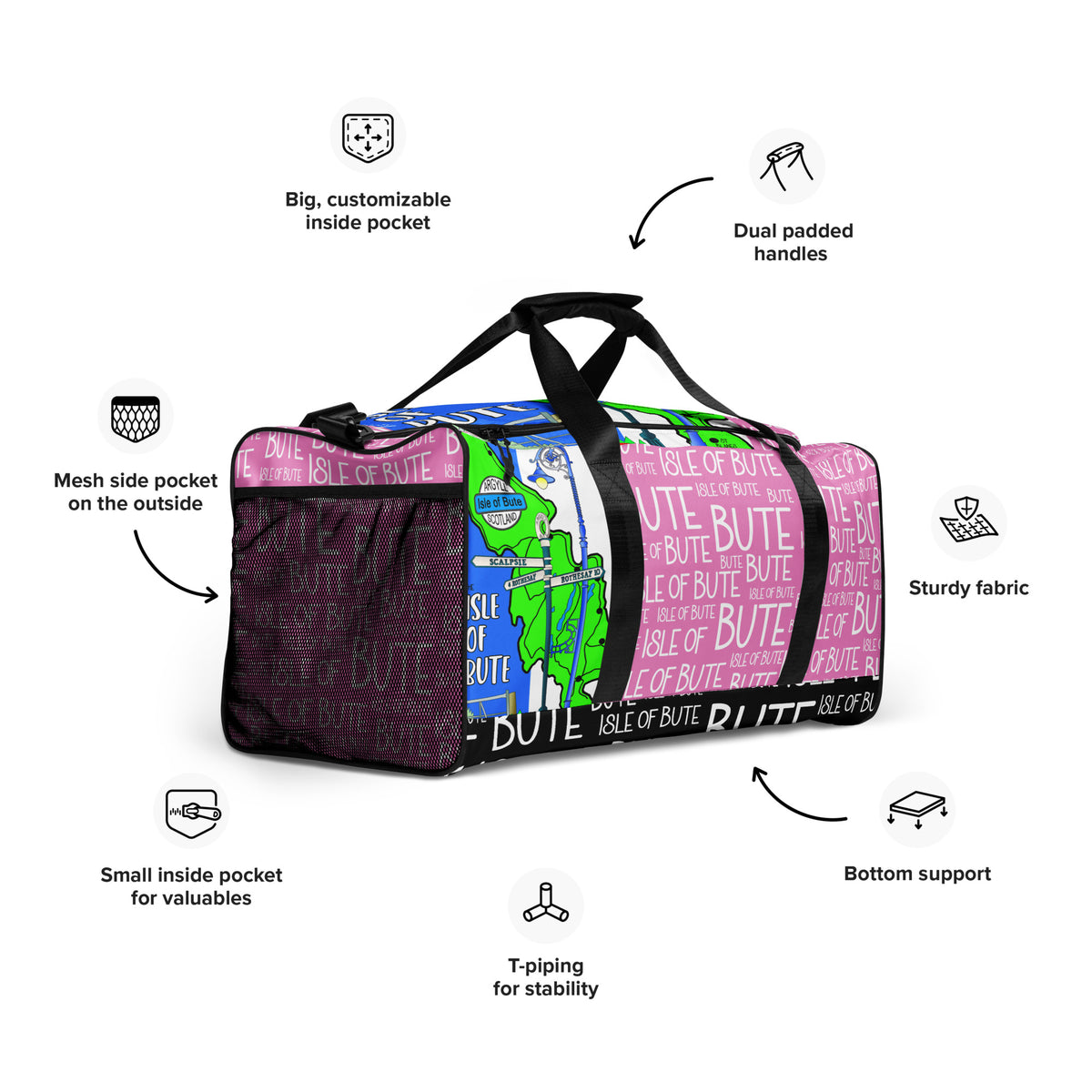 Isle of Bute Large Duffle/Gym bag - Free p&p Worldwide