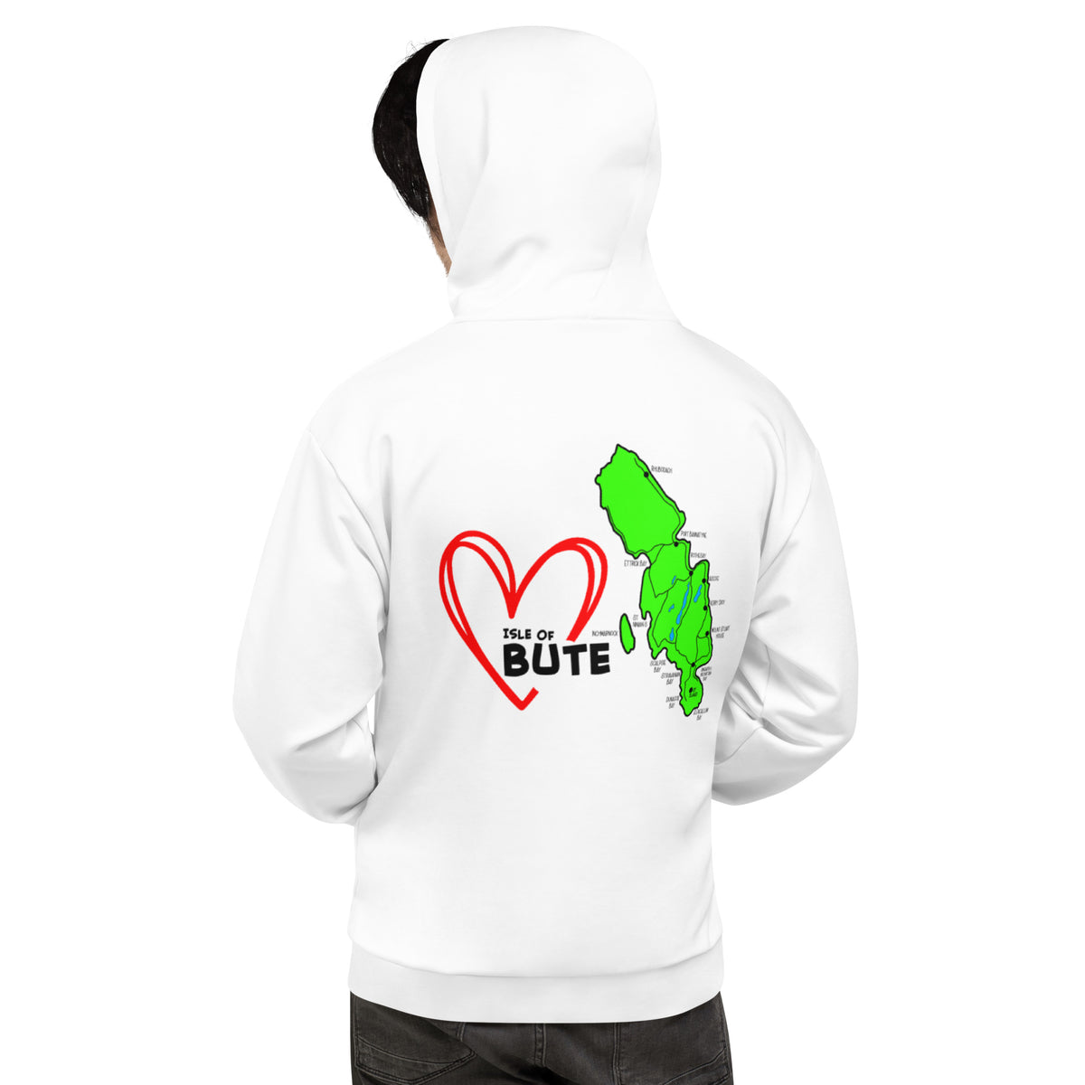I love Bute Unisex Hoodie FREE p&p Worldwide