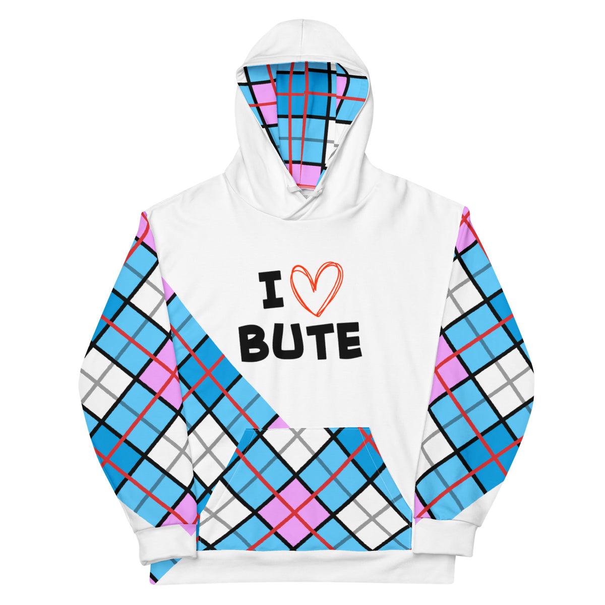 I love Bute Unisex Hoodie FREE p&p Worldwide
