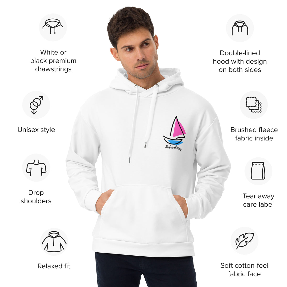Sail with Amy - Unisex Hood - Free p&p Worldwide