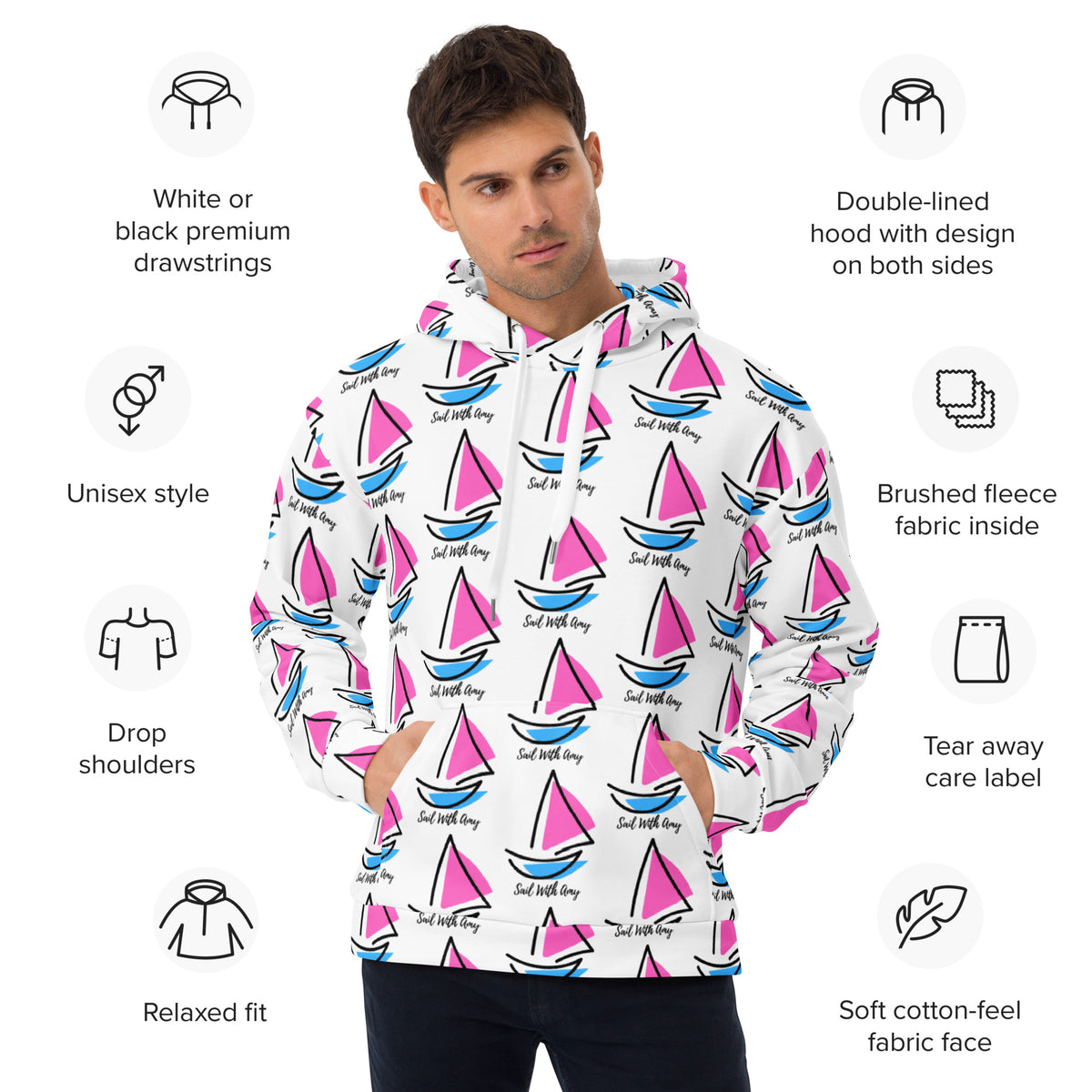Sail with Amy - Unisex Hood - Free p&p Worldwide