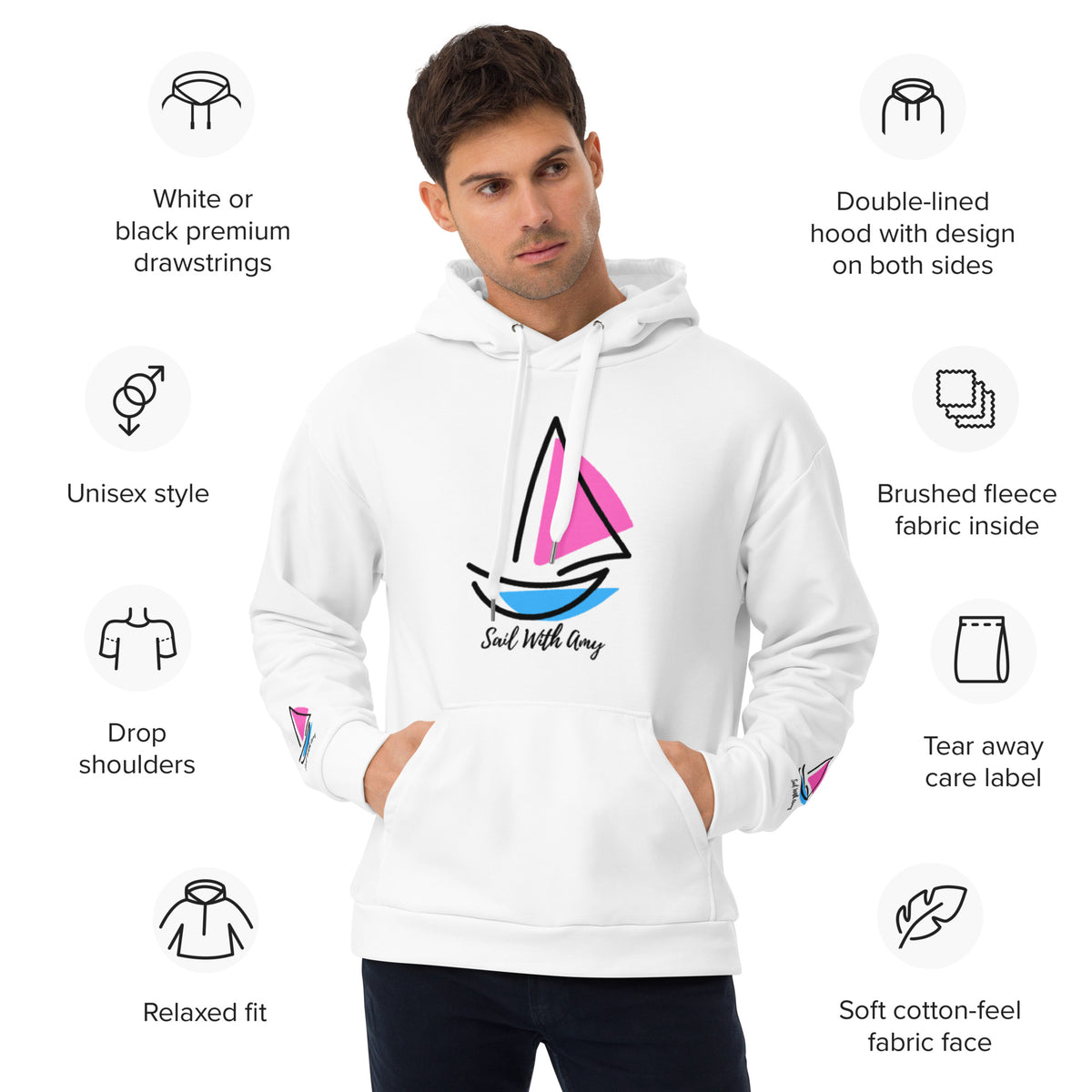 Sail with Amy - Unisex Hood - Free p&p Worldwide
