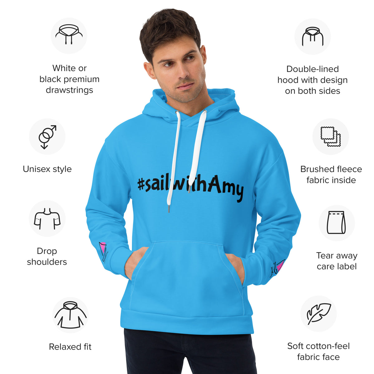 Sail with Amy - Unisex Hood - Free p&p Worldwide
