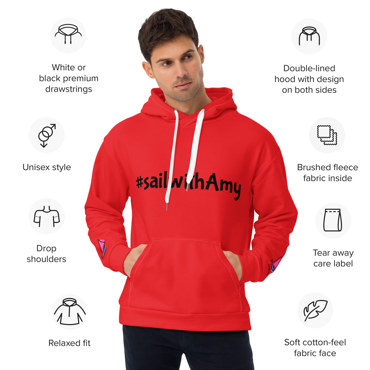 Sail with Amy - Unisex Hood - Free p&p Worldwide