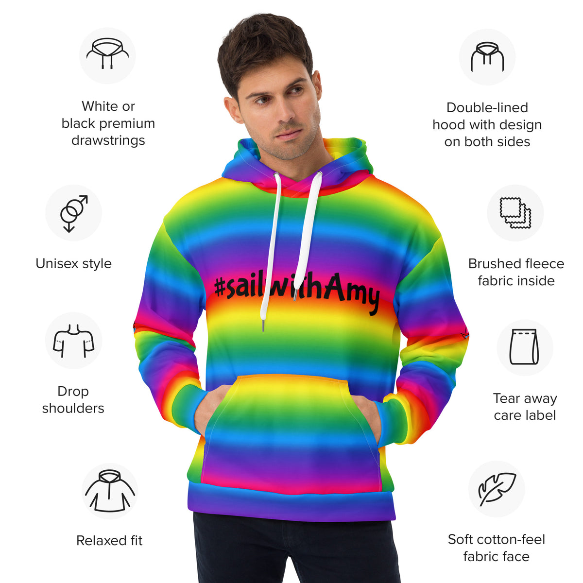 Sail with Amy - Unisex Hood - Free p&p Worldwide