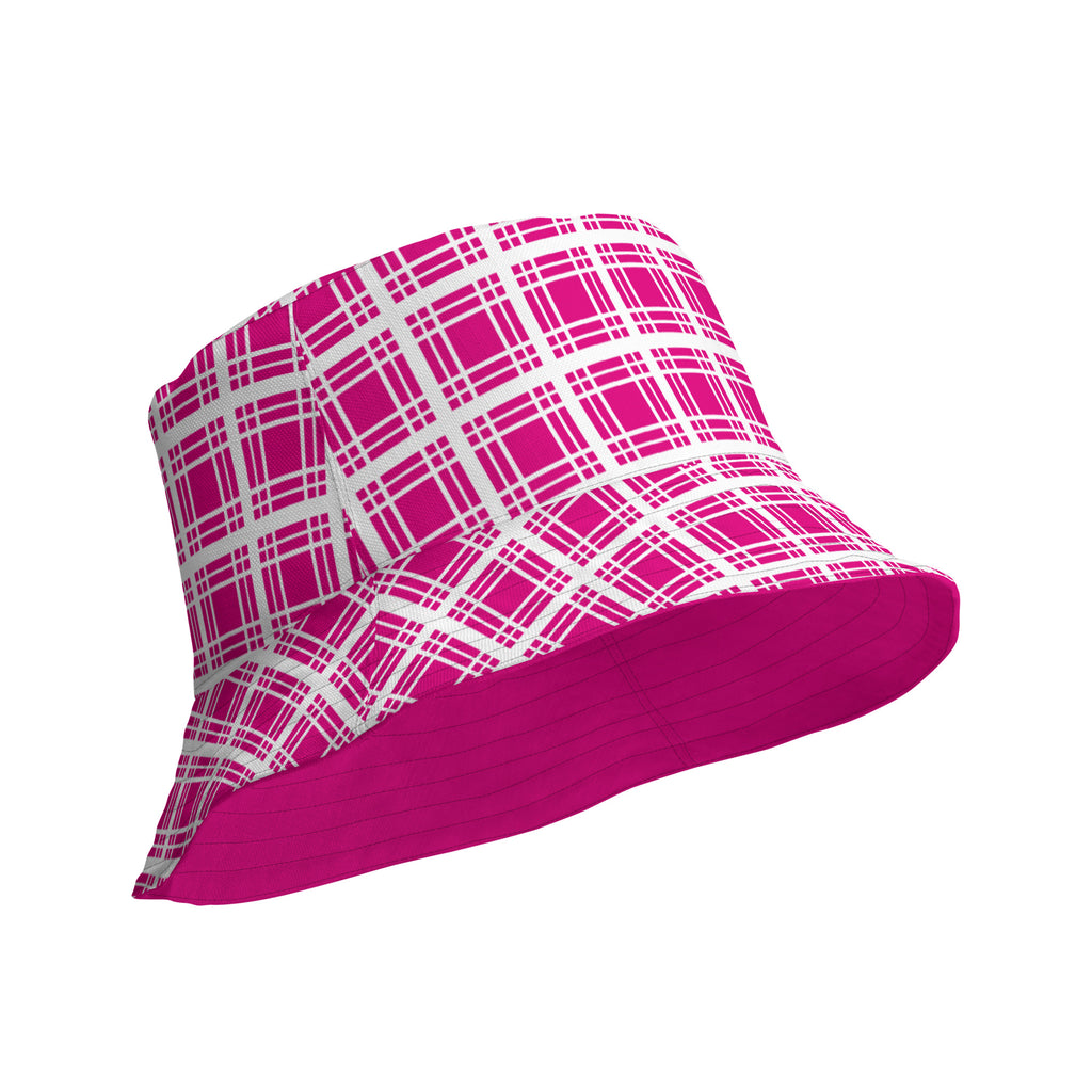 St Ninian's Bay Pink Tartan Reversible bucket hat