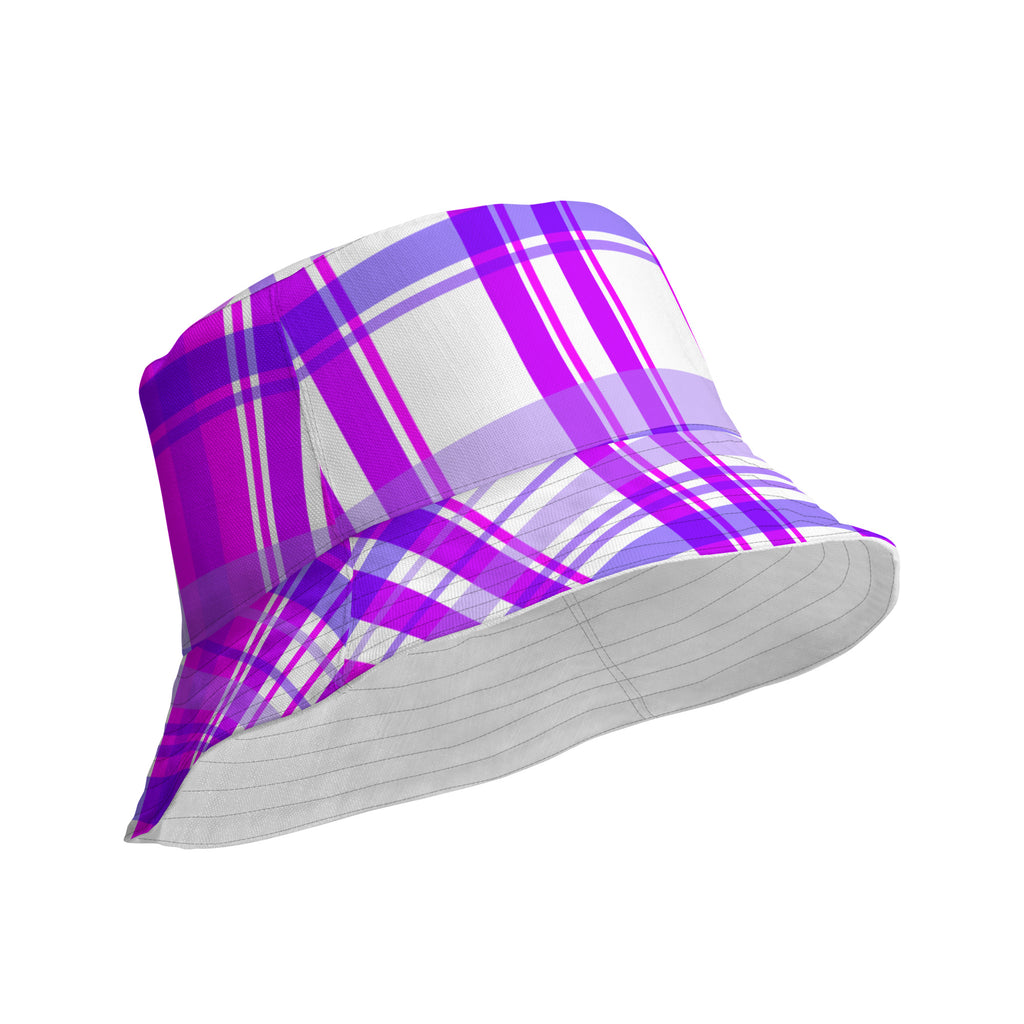 Stradd Purple Tartan Reversible bucket hat