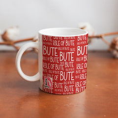 Port Bannatyne Red Typography Mug | Isle of Bute