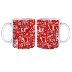 Port Bannatyne Red Typography Mug | Isle of Bute