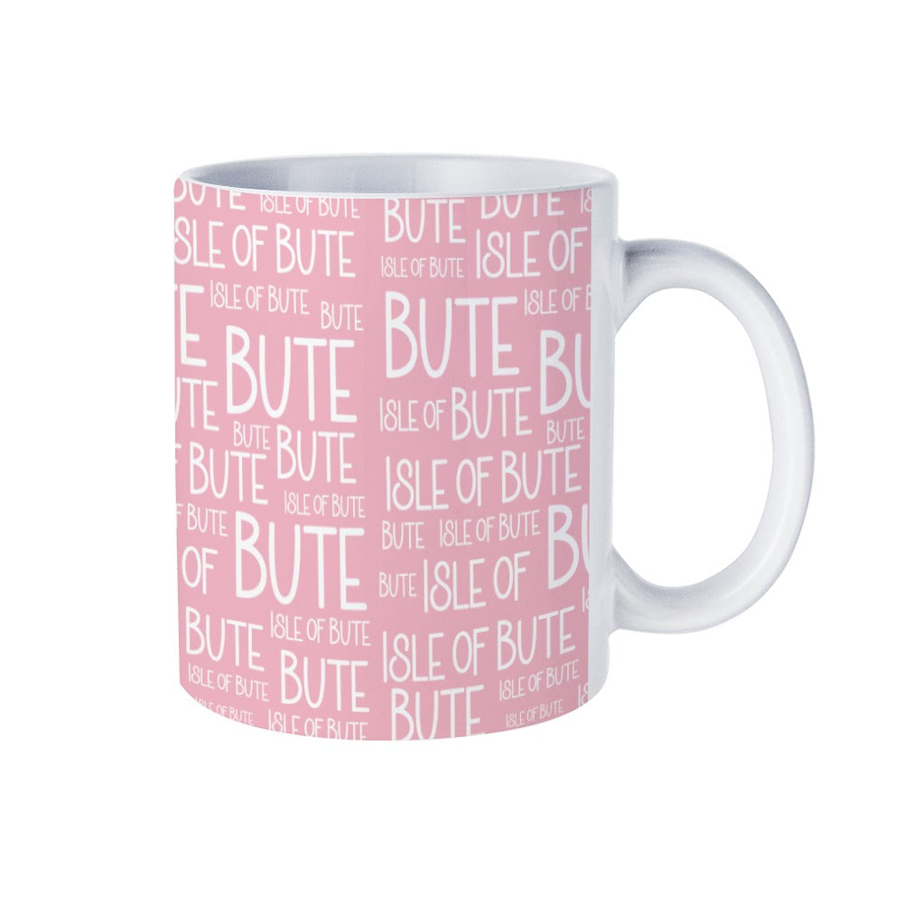 Port Bannatyne Pink Typography Mug | Isle of Bute