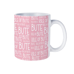 Port Bannatyne Pink Typography Mug | Isle of Bute