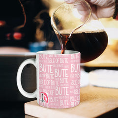 Port Bannatyne Pink Typography Mug | Isle of Bute