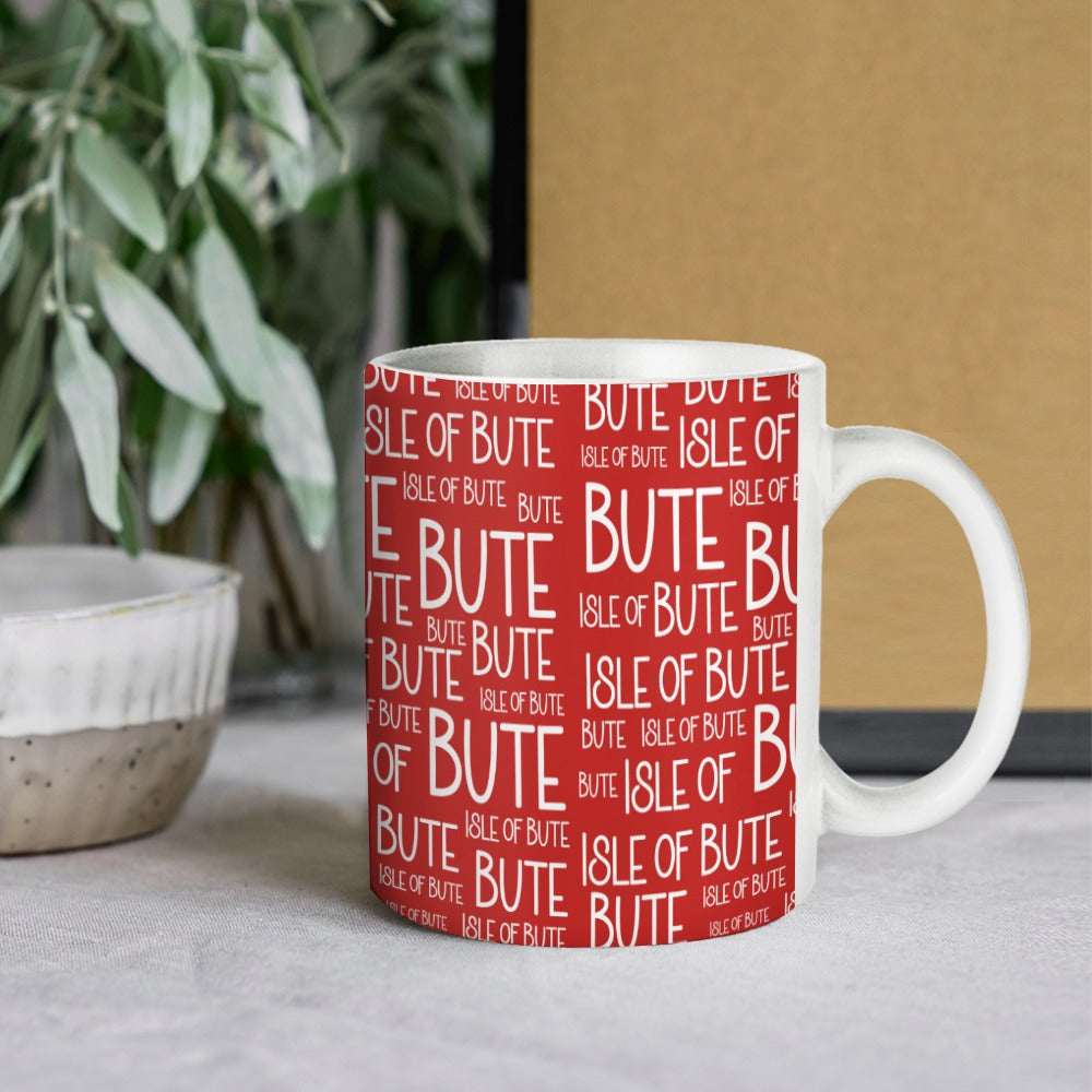 Port Bannatyne Red Typography Mug | Isle of Bute