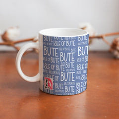 Port Bannatyne Blue Typography Mug | Isle of Bute