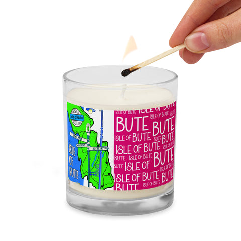 Isle of Bute Glass jar soy wax candle - Free p&p Worldwide