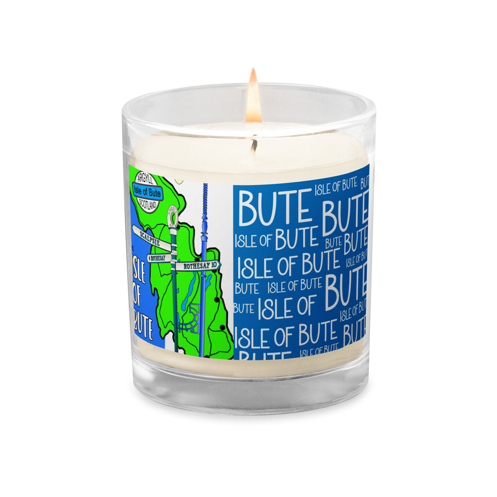 Isle of Bute Glass jar soy wax candle - Free p&p Worldwide