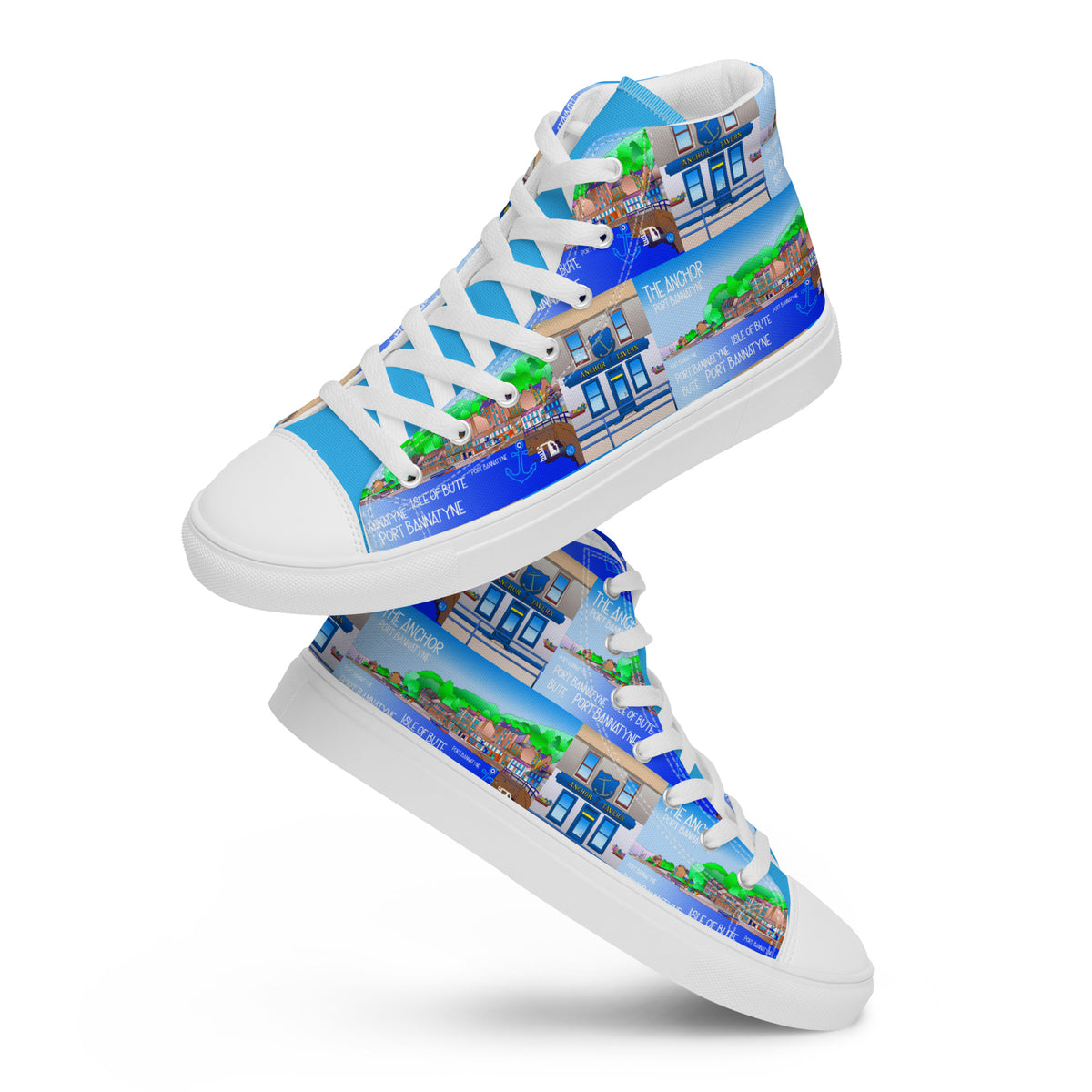 The Anchor Pub Port Bannatyne Men’s high top canvas  - Free p&p Worldwideshoes