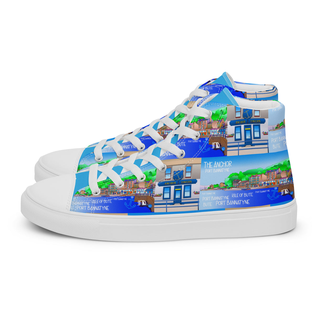 The Anchor Pub Port Bannatyne Men’s high top canvas  - Free p&p Worldwideshoes