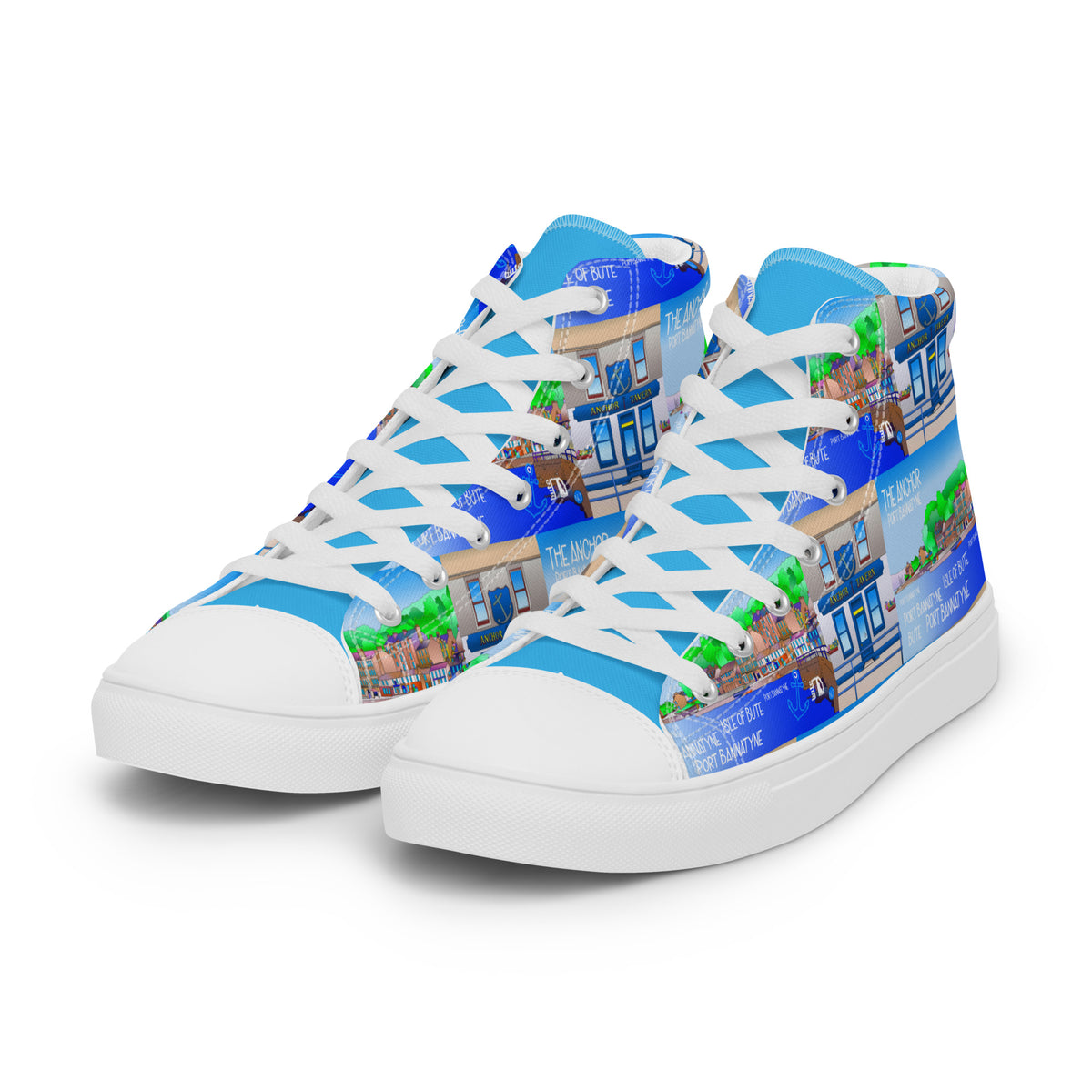 The Anchor Pub Port Bannatyne Men’s high top canvas  - Free p&p Worldwideshoes