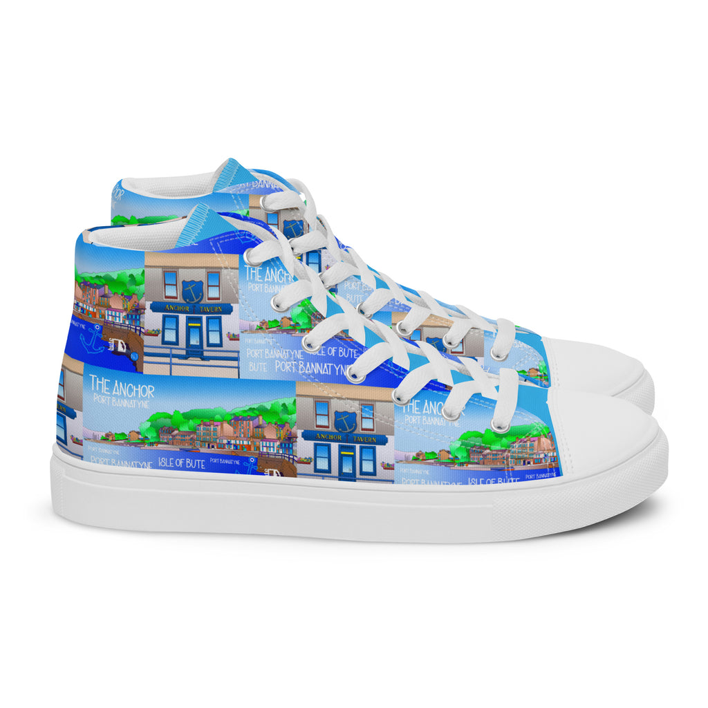 The Anchor Pub Port Bannatyne Men’s high top canvas  - Free p&p Worldwideshoes